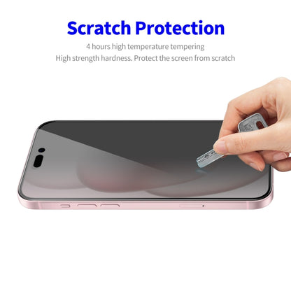 For iPhone 15 ENKAY Easy Install Anti-peeping Privacy Full Screen Tempered Glass Film - iPhone 15 Tempered Glass by ENKAY | Online Shopping UK | buy2fix
