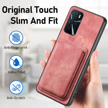 For OPPO A78 4G Retro Leather Card Bag Magnetic Phone Case(Pink) - OPPO Cases by buy2fix | Online Shopping UK | buy2fix