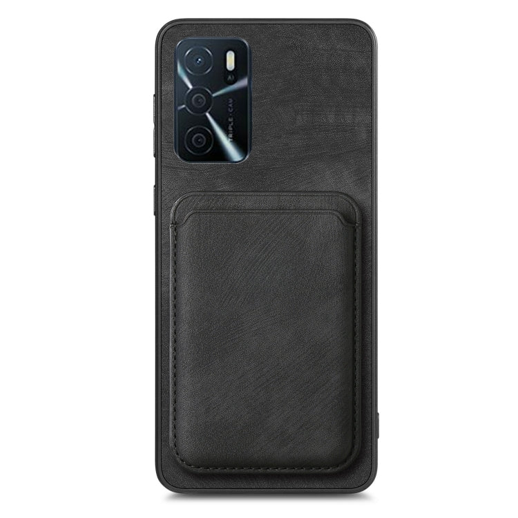 For OPPO Reno9 Pro+ 5G Retro Leather Card Bag Magnetic Phone Case(Black) - OPPO Cases by buy2fix | Online Shopping UK | buy2fix