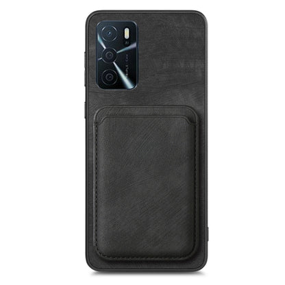 For OPPO Reno8 Pro 5G Retro Leather Card Bag Magnetic Phone Case(Black) - OPPO Cases by buy2fix | Online Shopping UK | buy2fix