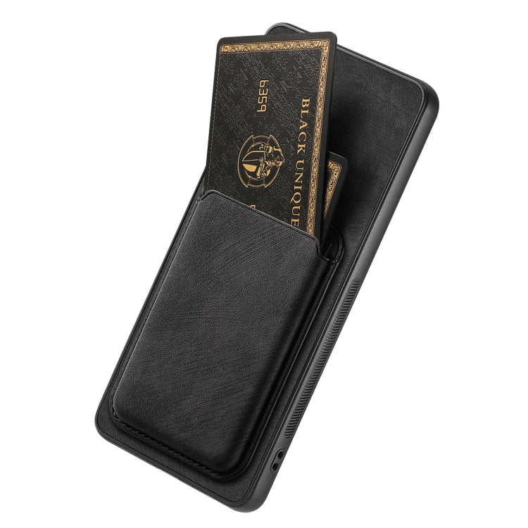 For OPPO Find X5 Retro Leather Card Bag Magnetic Phone Case(Black) - OPPO Cases by buy2fix | Online Shopping UK | buy2fix