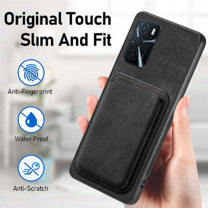 For OPPO Reno6 Pro+ Retro Leather Card Bag Magnetic Phone Case(Black) - OPPO Cases by buy2fix | Online Shopping UK | buy2fix