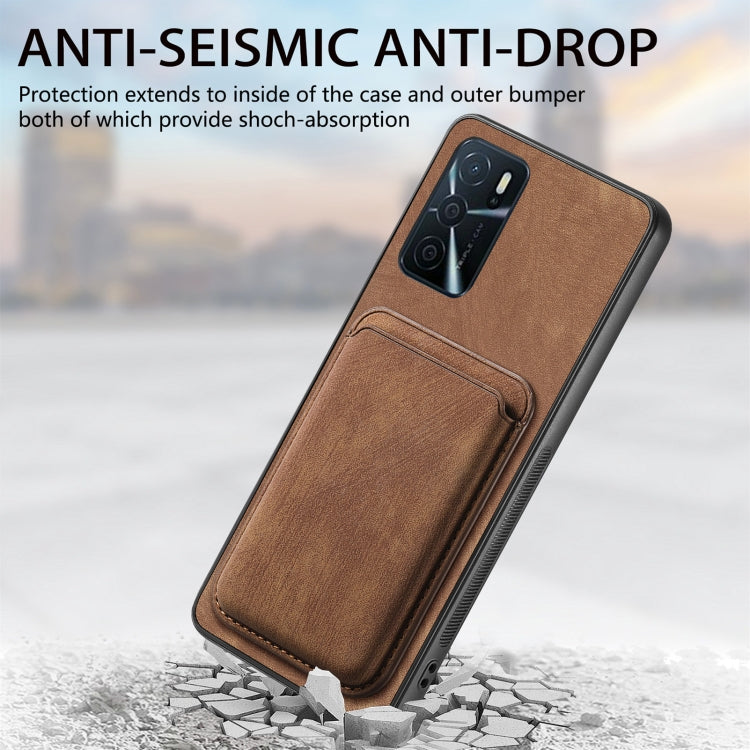 For OPPO A52 / A72/ A92 Retro Leather Card Bag Magnetic Phone Case(Brown) - OPPO Cases by buy2fix | Online Shopping UK | buy2fix