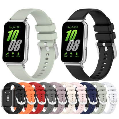 For Samsung Galaxy Fit 3 SM-R390 Metal Connector Liquid Glossy Silicone Watch Band(Green) - Watch Bands by buy2fix | Online Shopping UK | buy2fix