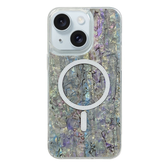 For iPhone 15 Shell Texture Multicolor MagSafe TPU Phone Case(Silver Gray) - iPhone 15 Cases by buy2fix | Online Shopping UK | buy2fix