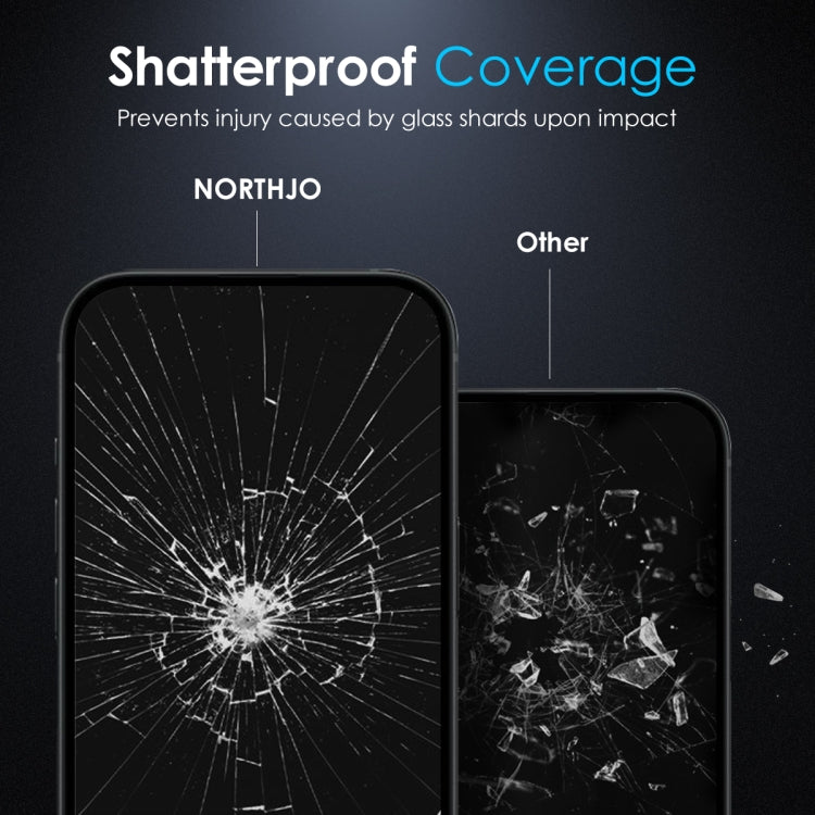 For iPhone 16 Pro NORTHJO A++ 28 Degree Privacy Full Glue Silk Printing Tempered Glass Film - iPhone 16 Pro Tempered Glass by NORTHJO | Online Shopping UK | buy2fix