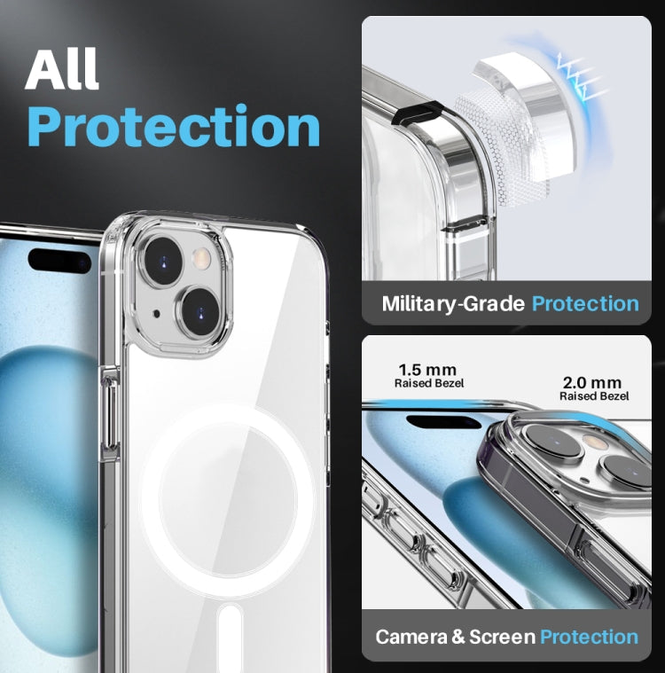 For iPhone 15 NORTHJO 5 in 1 Magsafe Clear Phone Case with 2pcs Screen Film + 2pcs Rear Lens Film - iPhone 15 Tempered Glass by NORTHJO | Online Shopping UK | buy2fix