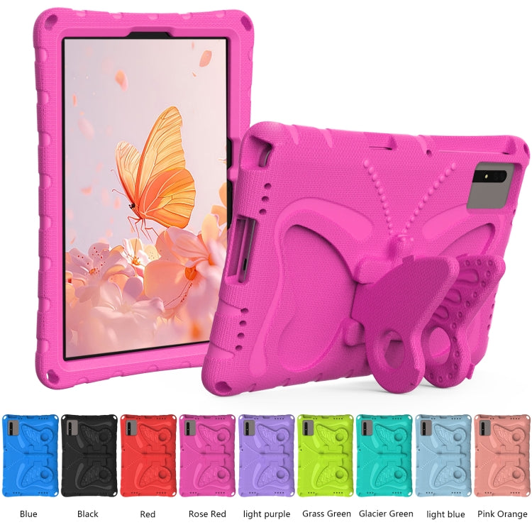 For Samsung Galaxy Tab S9 11 X710 Butterfly Bracket EVA Shockproof Tablet Case(Rose Red) - Other Galaxy Tab PC by buy2fix | Online Shopping UK | buy2fix