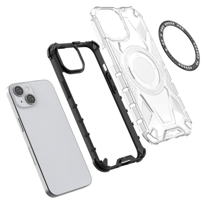 For iPhone 14 MagSafe Armor Holder PC Hybrid TPU Phone Case(White) - iPhone 14 Cases by buy2fix | Online Shopping UK | buy2fix