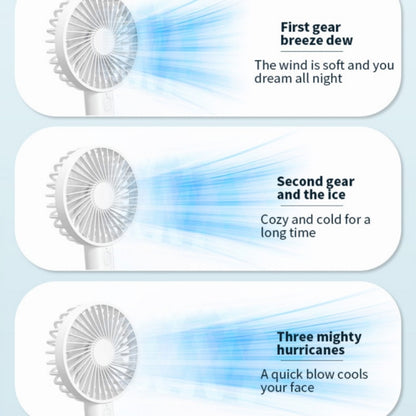 F35 With Hanging Hole Rechargeable Cooling Fan Powerful Handheld Fan 1200mAh Desk Fan(Baby Blue) - Electric Fans by buy2fix | Online Shopping UK | buy2fix