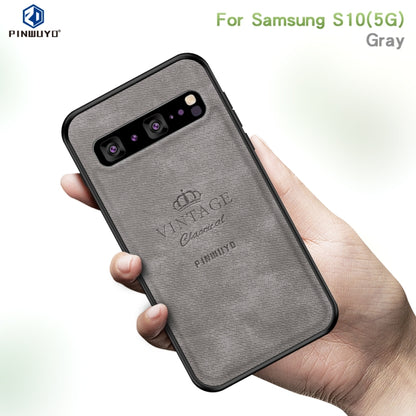 PINWUYO Shockproof Waterproof Full Coverage PC + TPU + Skin Protective Case for Galaxy S10 5G(Gray) - Galaxy Phone Cases by PINWUYO | Online Shopping UK | buy2fix