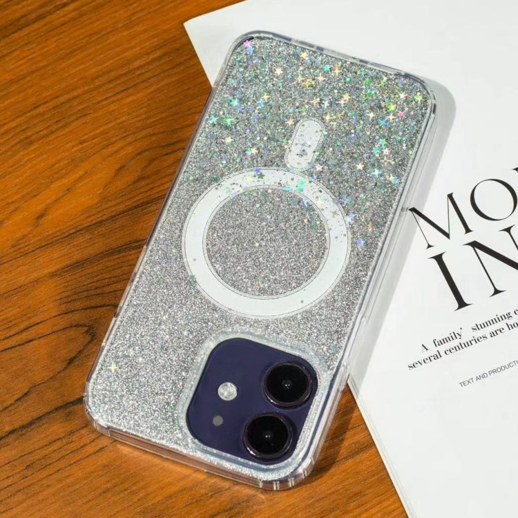 For iPhone  11 Gradient Glitter Starry MagSafe Phone Case(Gradient Silver) - iPhone 11 Cases by buy2fix | Online Shopping UK | buy2fix