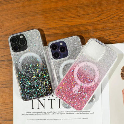 For iPhone 11 Pro Max Gradient Glitter Starry MagSafe Phone Case(Gradient  Pink) - iPhone 11 Pro Max Cases by buy2fix | Online Shopping UK | buy2fix