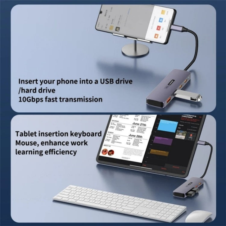 T-508 4-in-1 Type-C Docking Station USB 3.2 Hub Notebook Tablet Smartphone Splitter Converter - USB HUB by buy2fix | Online Shopping UK | buy2fix