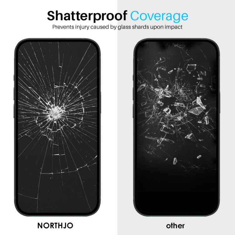 For iPhone 16 Plus NORTHJO 2pcs A++ Tempered Glass Film with Installation Frame - iPhone 16 Plus Tempered Glass by NORTHJO | Online Shopping UK | buy2fix