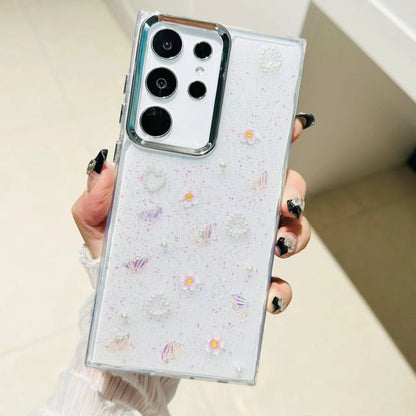 For Samsung Galaxy S25 Ultra 5G Three-dimensional Bow Pearl Love Flower TPU  Phone Case(Butterfly Love Flowers) - Galaxy S25 Ultra 5G Cases by buy2fix | Online Shopping UK | buy2fix