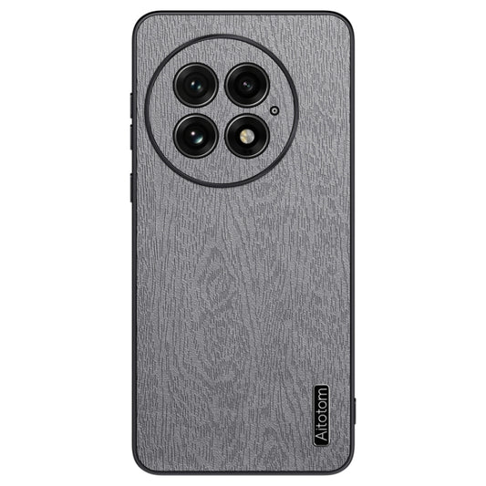 For OnePlus 13 Tree Bark Leather Shockproof Phone Case(Grey) - OnePlus Cases by buy2fix | Online Shopping UK | buy2fix