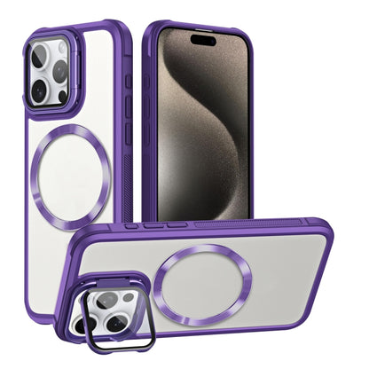 For iPhone 15 Pro Max CD-grain Magsafe Acrylic Hybrid TPU Phone Case(Purple) - iPhone 15 Pro Max Cases by buy2fix | Online Shopping UK | buy2fix