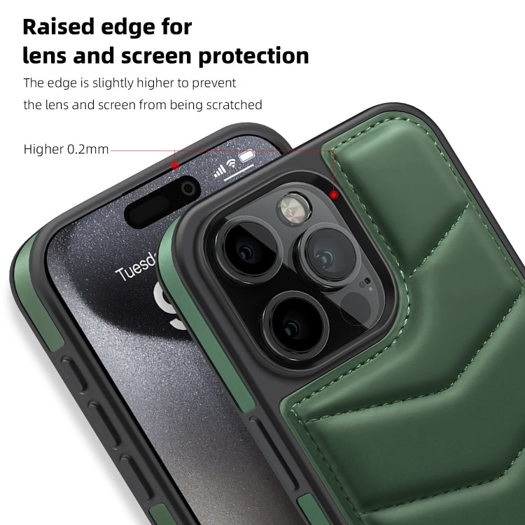 For iPhone 13 Down Jacket Card Bag Holder MagSafe Phone Case(Dark Green) - iPhone 13 Cases by buy2fix | Online Shopping UK | buy2fix