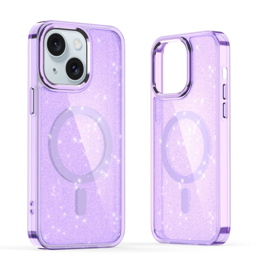 For iPhone 15 Plus Glitter MagSafe Shockproof Phone Case(Purple) - iPhone 15 Plus Cases by buy2fix | Online Shopping UK | buy2fix