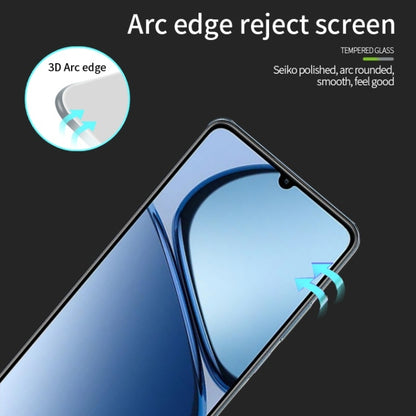 For Realme C61 / C63 PINWUYO 9H 3D Curved Explosion-proof Tempered Glass Film(Black) - Realme Tempered Glass by PINWUYO | Online Shopping UK | buy2fix