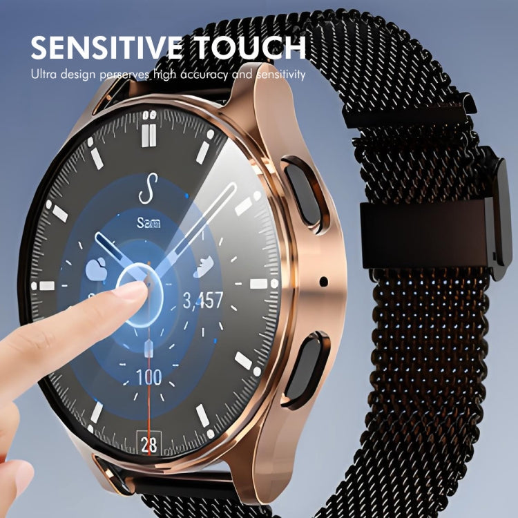 For Samsung Galaxy Watch7 40mm ENKAY Hat-Prince Full Coverage Electroplated Soft TPU Case with Screen Protection(Silver) - Watch Cases by ENKAY | Online Shopping UK | buy2fix