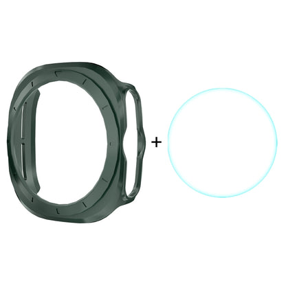 For Samsung Galaxy Watch Ultra 47mm ENKAY Hat-Prince Electroplated Hard PC Case + 0.2mm 9H Glass Screen Protector(Dark Green) - Watch Cases by ENKAY | Online Shopping UK | buy2fix