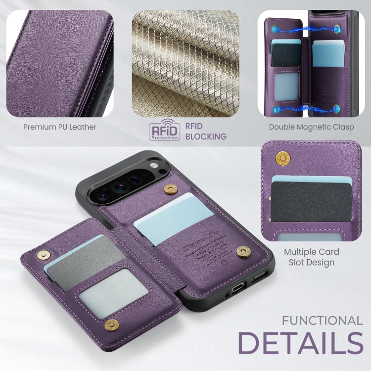 For Google Pixel 9 Pro XL CaseMe C22 Card Slots Holder RFID Anti-theft Phone Case(Purple) - Google Cases by CaseMe | Online Shopping UK | buy2fix