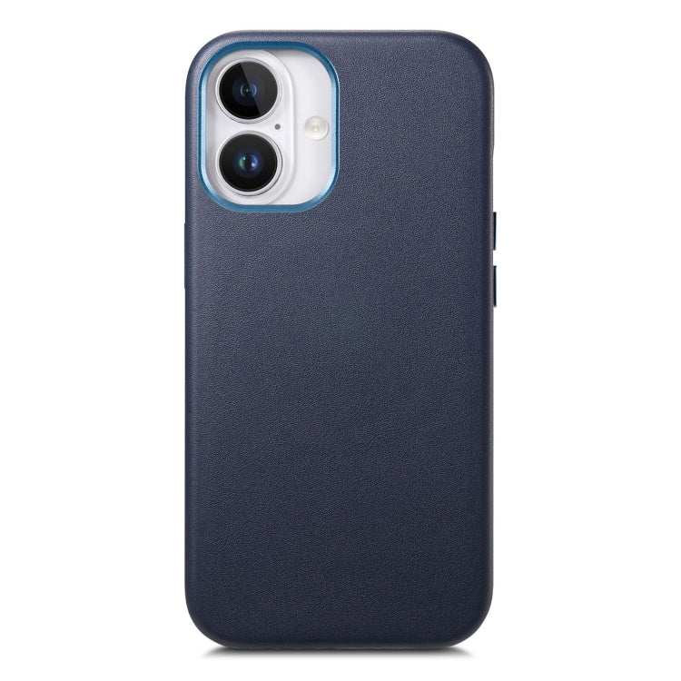 For iPhone 16 Plus Electroplated Metal Button Shockproof Phone Case(Dark Blue) - iPhone 16 Plus Cases by buy2fix | Online Shopping UK | buy2fix