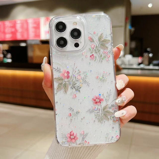 For iPhone 16 Pro Max Spring Garden Epoxy TPU Phone Case(F04 French Flowers) - iPhone 16 Pro Max Cases by buy2fix | Online Shopping UK | buy2fix