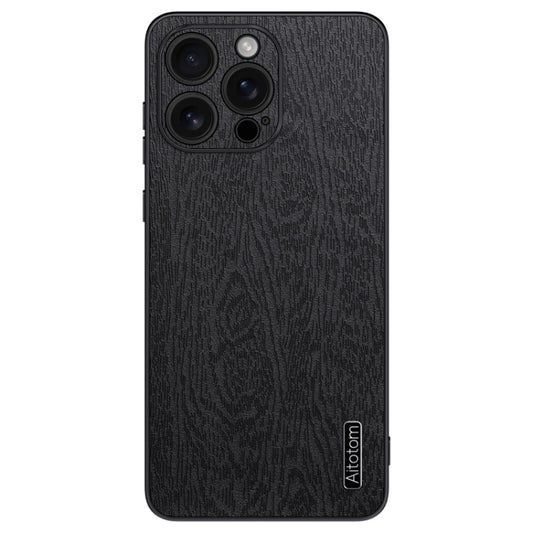 For iPhone 16 Pro Tree Bark Leather Shockproof Phone Case(Black) - iPhone 16 Pro Cases by buy2fix | Online Shopping UK | buy2fix