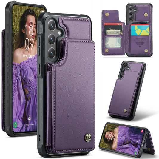 For Samsung Galaxy S24 FE 5G CaseMe C22 Card Slots Holder RFID Anti-theft Phone Case(Purple) - Galaxy S24 FE 5G Cases by CaseMe | Online Shopping UK | buy2fix