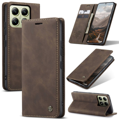 For Xiaomi 14T CaseMe 013 Multifunctional Horizontal Flip Leather Phone Case(Coffee) - 14T Cases by CaseMe | Online Shopping UK | buy2fix