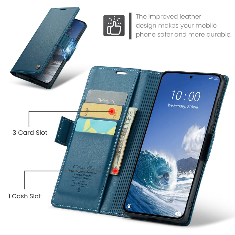 For Xiaomi 14T Pro CaseMe 023 Butterfly Buckle Litchi Texture RFID Anti-theft Leather Phone Case(Blue) - 14T Pro Cases by CaseMe | Online Shopping UK | buy2fix