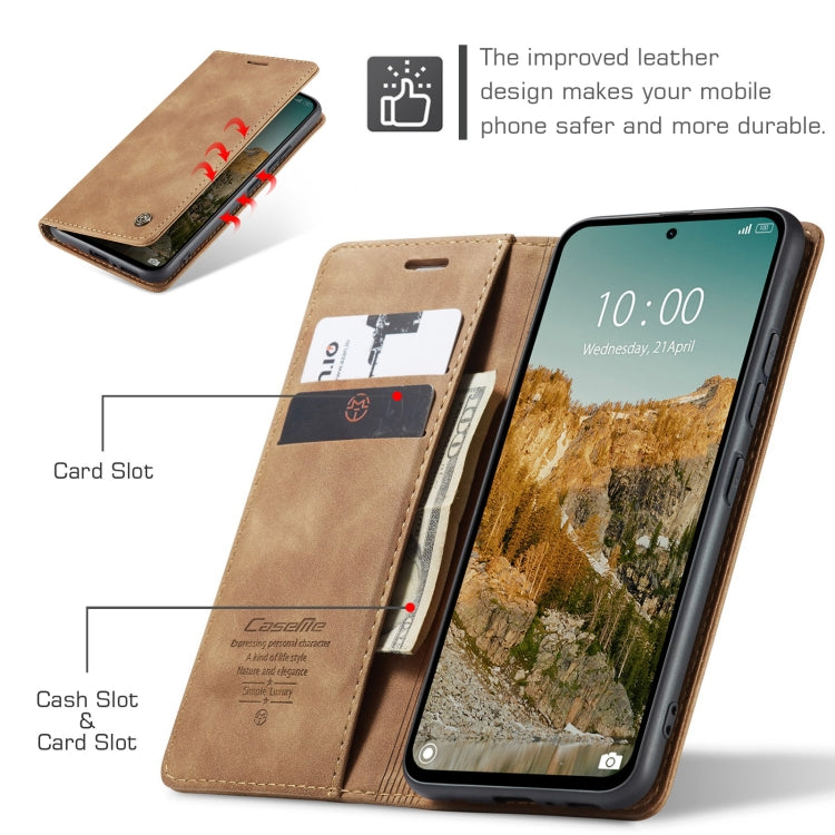 For Redmi Note 14 5G CaseMe 013 Multifunctional Horizontal Flip Leather Phone Case(Brown) - Note 14 Cases by CaseMe | Online Shopping UK | buy2fix