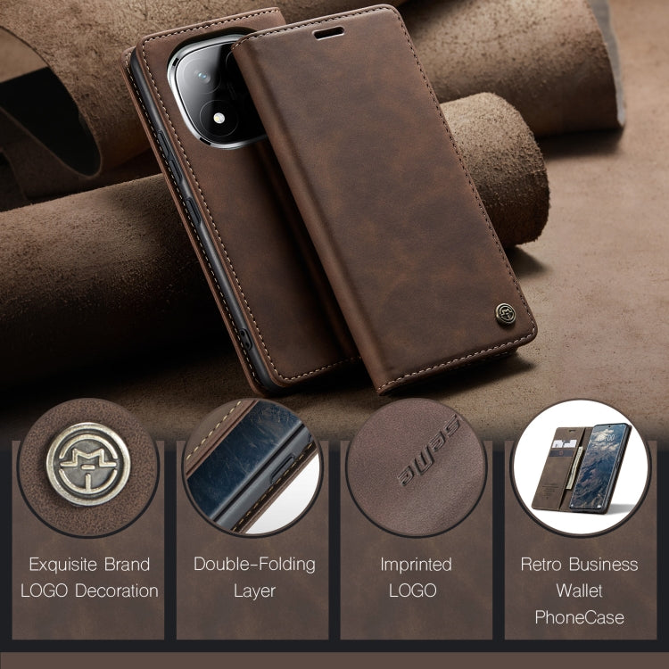 For Redmi Note 14 Pro 5G CaseMe 013 Multifunctional Horizontal Flip Leather Phone Case(Coffee) - Note 14 Pro Cases by CaseMe | Online Shopping UK | buy2fix