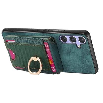 For Samsung Galaxy S25+ 5G Retro Splitable Magnetic Stand Card Bag Leather Phone Case(Green) - Galaxy S25+ 5G Cases by buy2fix | Online Shopping UK | buy2fix