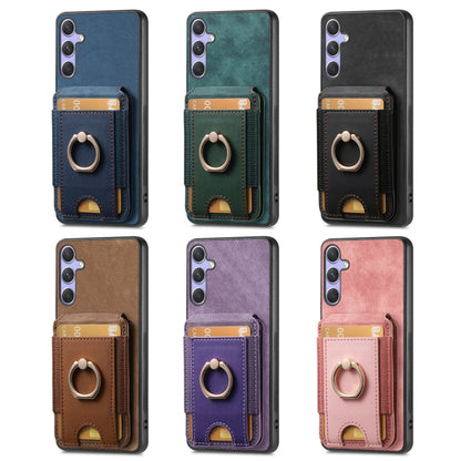 For Samsung Galaxy S25+ 5G Retro Splitable Magnetic Stand Card Bag Leather Phone Case(Brown) - Galaxy S25+ 5G Cases by buy2fix | Online Shopping UK | buy2fix