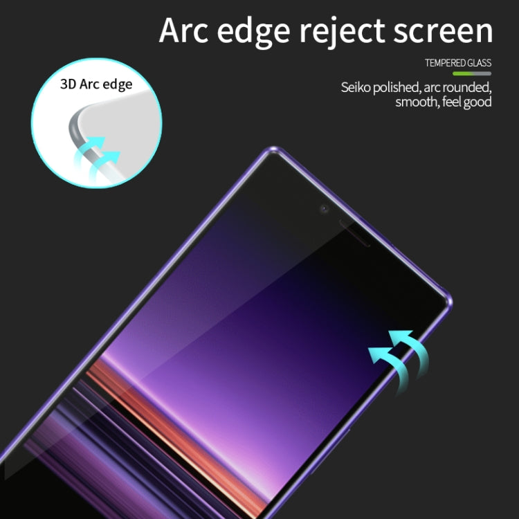 PINWUYO 9H 3D Curved Tempered Glass Film for Sony Xperia 10 Plus / Xperia XA3 Ultra（Black） - Sony Tempered Glass by buy2fix | Online Shopping UK | buy2fix