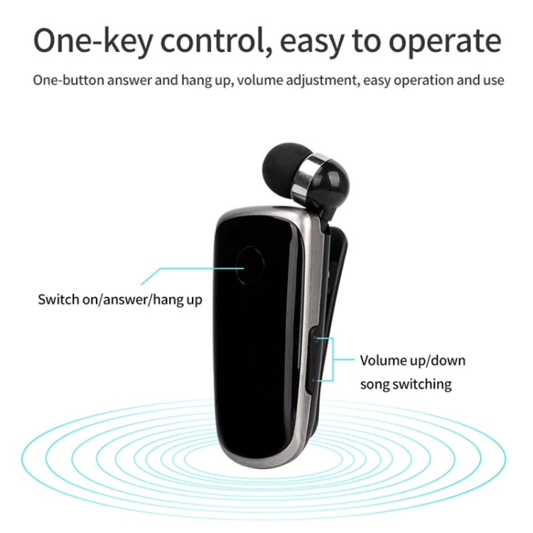 K39 Wireless Bluetooth Headset CSR DSP chip In-Ear Vibrating Alert Wear Clip Hands Free Earphone (Blue) - Bluetooth Earphone by buy2fix | Online Shopping UK | buy2fix