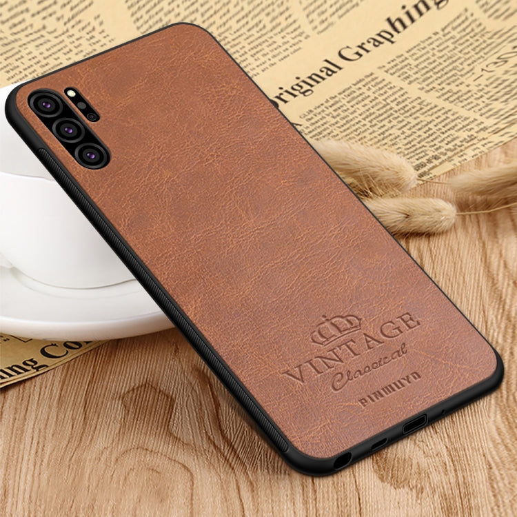 For Galaxy Note10 Pro PINWUYO Pin Rui Series Classical Leather, PC + TPU + PU Leather Waterproof And Anti-fall All-inclusive Protective Shell(Brown) - Galaxy Phone Cases by PINWUYO | Online Shopping UK | buy2fix