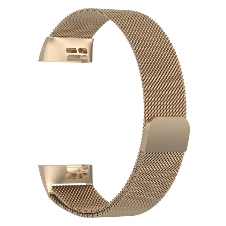 Stainless Steel Magnet Watch Band for FITBIT Charge  4 / 3，Small Size: 190x18mm(Champagne Gold) - Watch Bands by buy2fix | Online Shopping UK | buy2fix