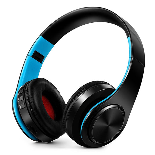 B7 Wireless Bluetooth Headset Foldable Headphone Adjustable Earphones with Microphone(Black Blue) - Headset & Headphone by buy2fix | Online Shopping UK | buy2fix