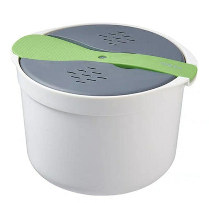 Kitchenware Microwave Oven Utensils Rrice Cooker Heating Steamer Pot Steamed Rice Box(Forest Green) - Cooking Tools by buy2fix | Online Shopping UK | buy2fix