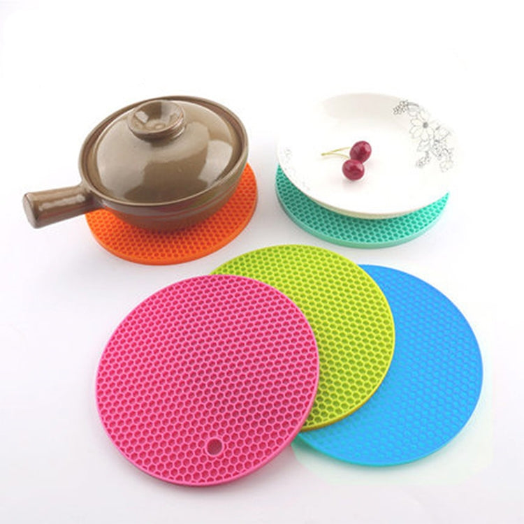 Honeycomb Silicone Round Non-slip Heat Resistant Mat, Size: 18x18x0.8cm(Coffee) - Insulation by buy2fix | Online Shopping UK | buy2fix