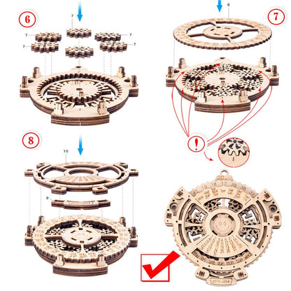 Children Wooden Mechanical Gear Perpetual Calendar 3D Puzzle Model DIY Assembled Toys - DIY Developmental Toys by buy2fix | Online Shopping UK | buy2fix