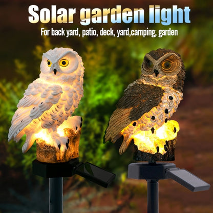 Solar Powered Owl Shape LED Night Light Garden Lawn Lamp(Brown) - Solar Lights by buy2fix | Online Shopping UK | buy2fix