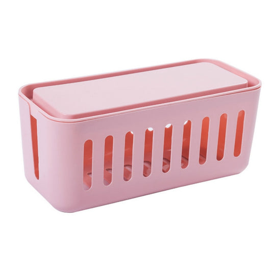 Safety Household Desktop Power Cable Storage Box Charger Socket Organizer(Pink) - Storage Boxes by buy2fix | Online Shopping UK | buy2fix