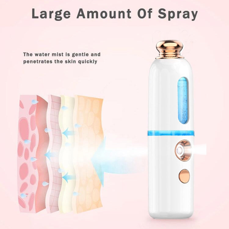 Facial Steamer Nano Spray Water Replenishing Instrument Portable Cold Spray Machine Charging Beauty Instrument Automatic Alcohol Sprayer, Style:Crown(White) - Beauty Instrument by buy2fix | Online Shopping UK | buy2fix