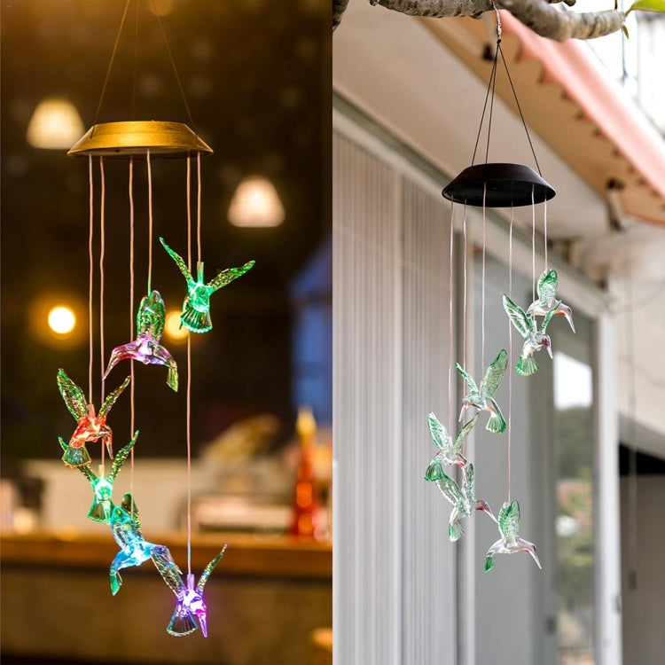 Creative Electronics Solar LED Hummingbird Wind Chime Light Seven Colors - Novelty Lighting by buy2fix | Online Shopping UK | buy2fix